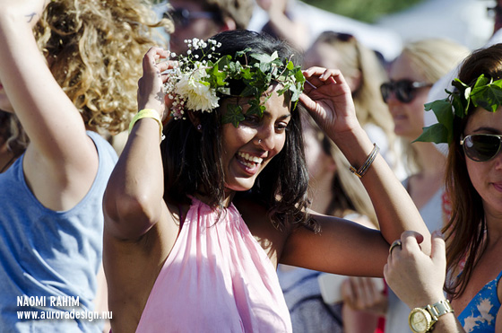 Festival-goer Sam sporting a floral crown