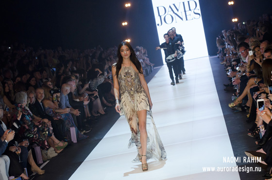Jessica Gomes opening VAMFF for David Jones in Camilla